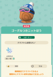 ゴーグルつきニットぼう