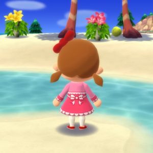 マイメロディなワンピースの後ろ姿