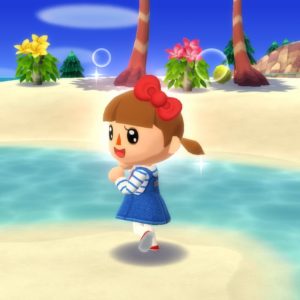 ハローキティなワンピースを横から…